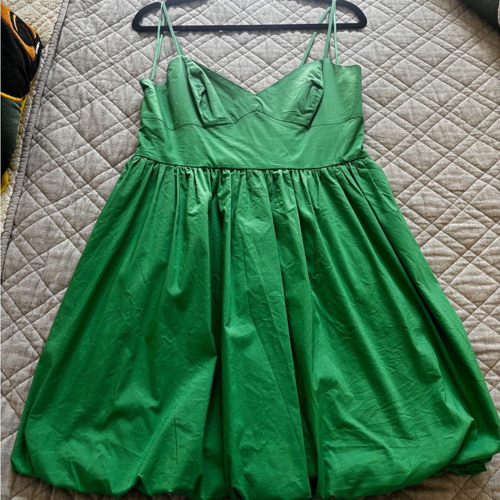 Express Green Bubble Hem Dress